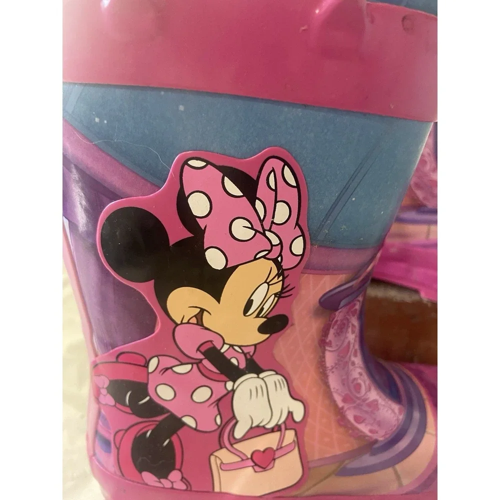 Girls Disney Junior Minnie Rubber Rain Boots-Size 9/10 Kids-Super‎ Cute